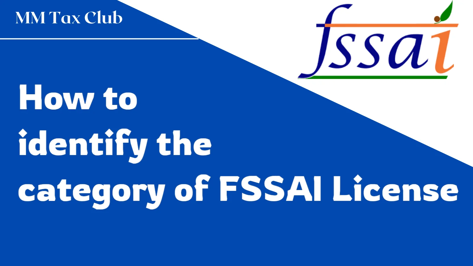 How to  identify the  category of FSSAI License,